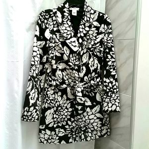 WHBM Elegant Floral Trench Coat XS